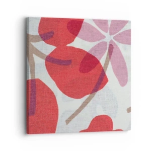 Canvastavla - Bild på duk - Blomsterkomposition i rosa - 30x30 cm