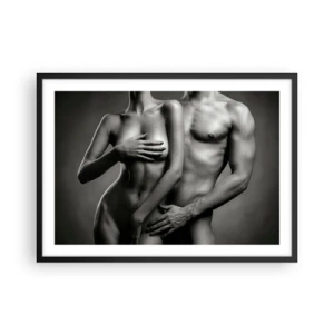 Affisch i svart ram - Adam och Eva - 70x50 cm