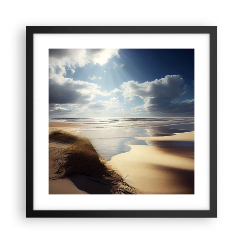 Affisch i svart ram - Strand, vild strand - 40x40 cm