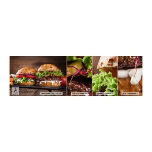Fototapet Prov Standard Eco - American dream - Gastronomi, Hamburgare, Kulinariskt - 100x30 cm