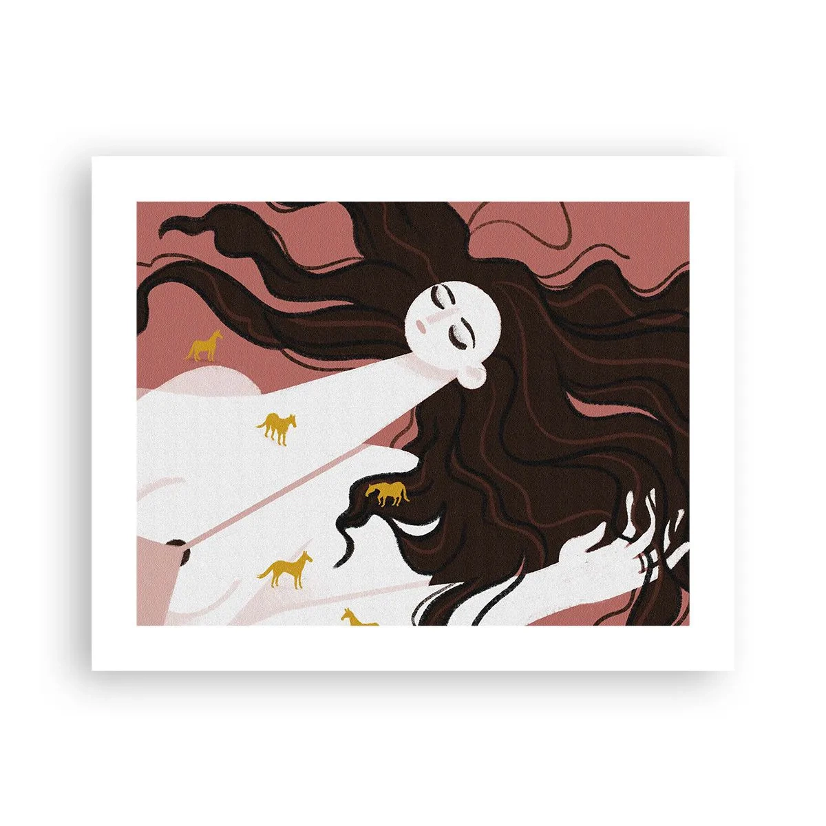 Affisch - Dröm om en gyllene häst - 50x40 cm