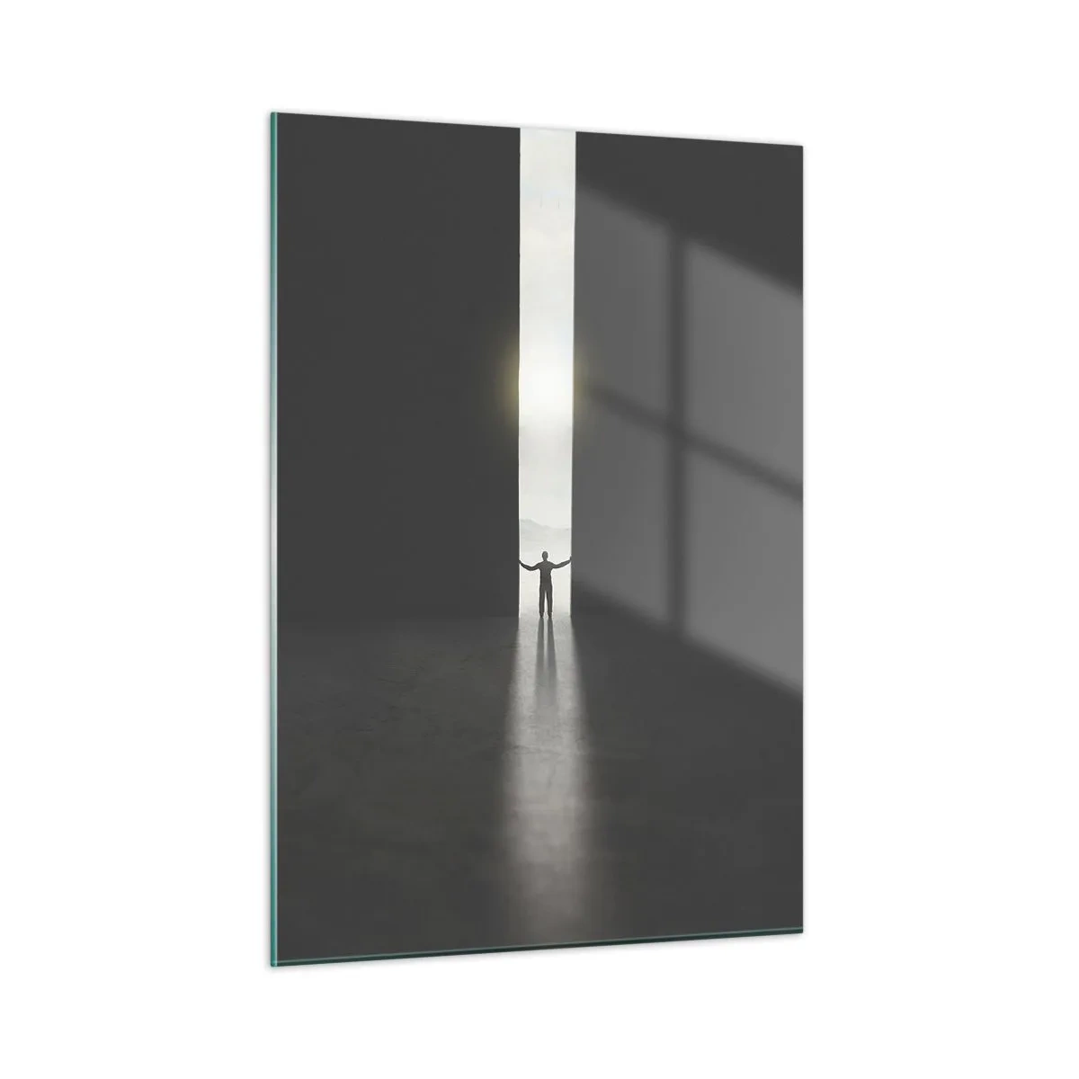 Glastavla - Bild på glas - Ett steg mot den ljusa framtiden - 50x70 cm