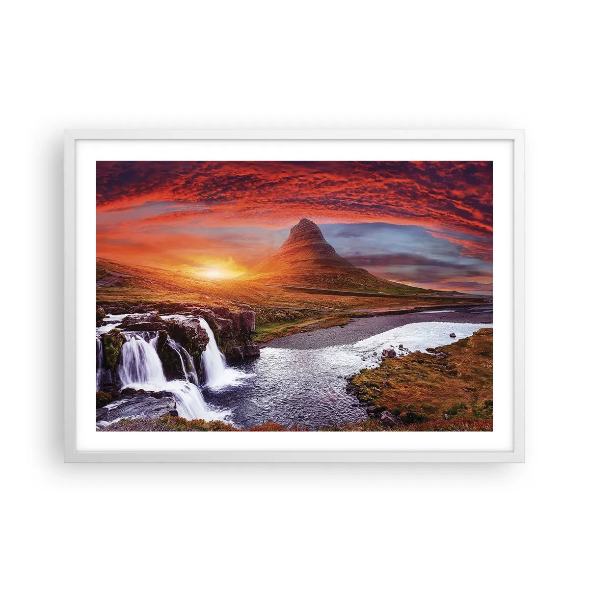 Affisch i vit ram - Utsikt över Midgård - 70x50 cm