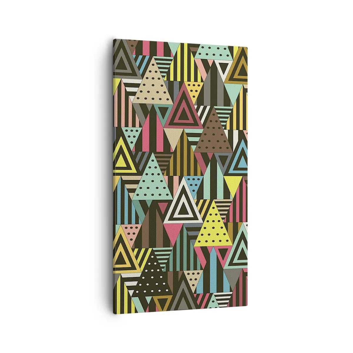 Canvastavla - Bild på duk - Trianglar - 55x100 cm