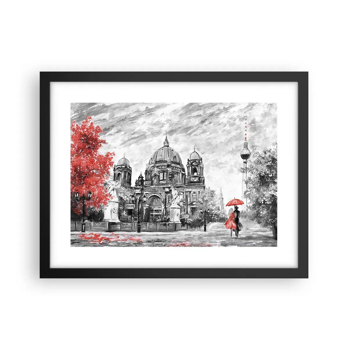 Affisch i svart ram - Ett möte i Berlin - 40x30 cm