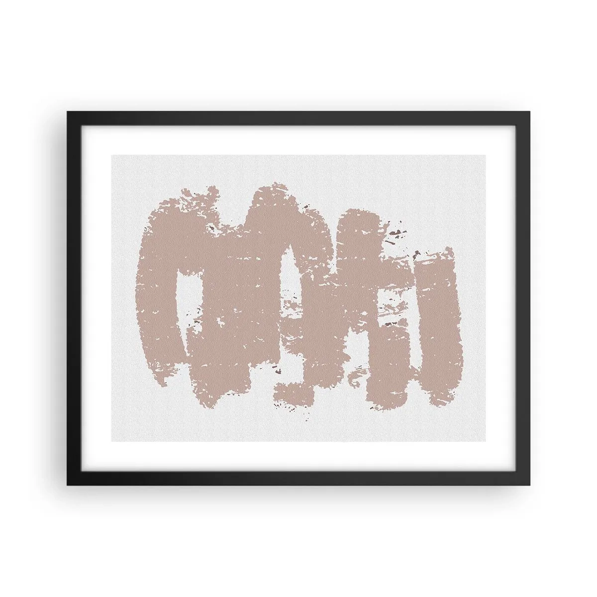 Affisch i svart ram - Abstraktion i mjuk rosa - 50x40 cm