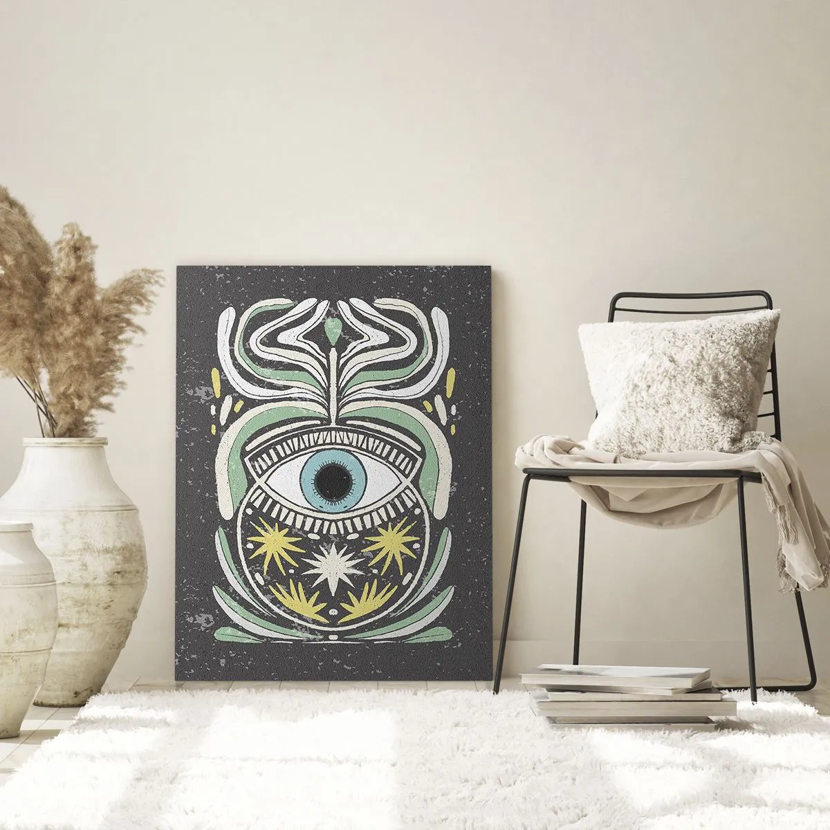 Glastavla - Bild på glas - Stamritualer - 50x70 cm