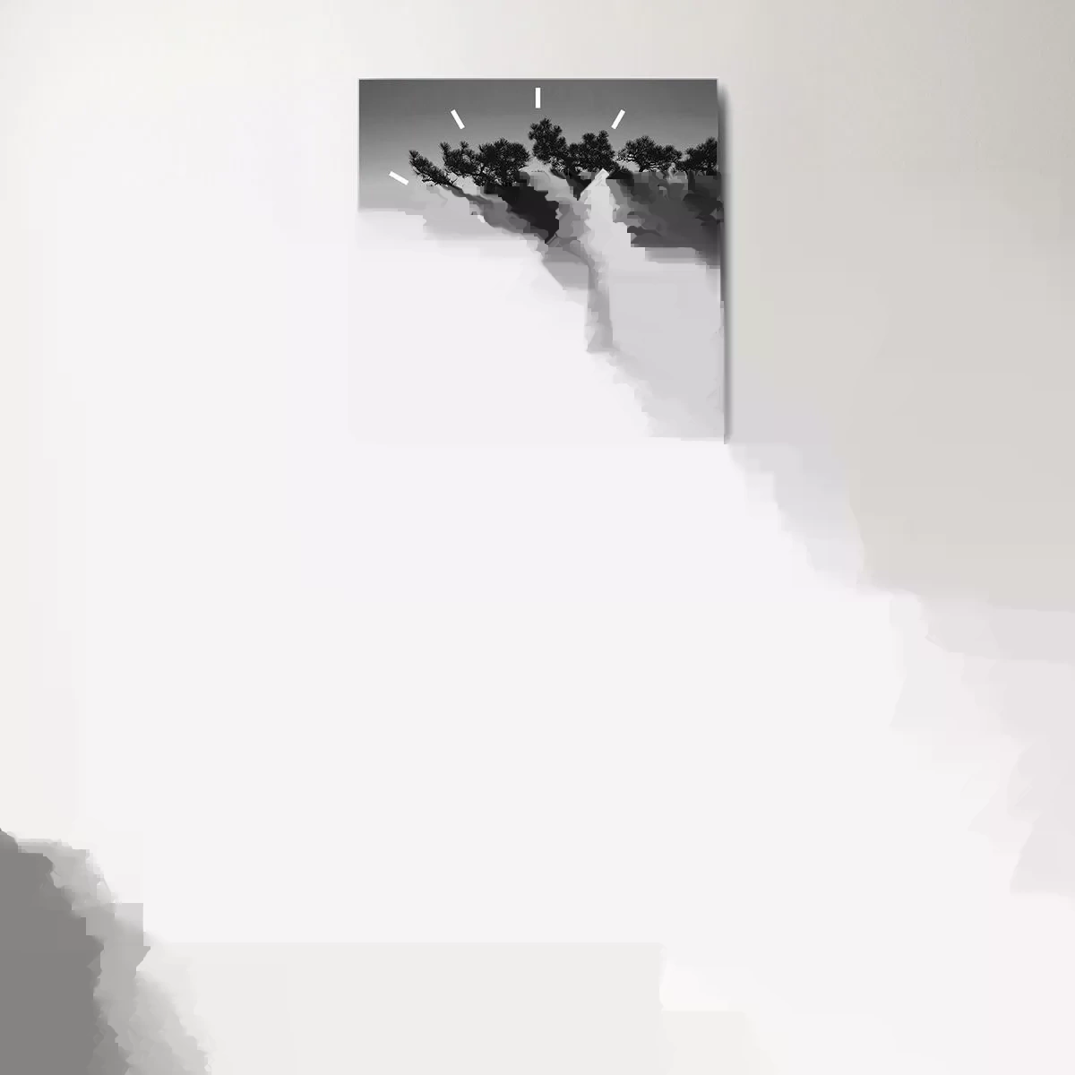 Väggklocka - Klocka på glas - Ro enda fram till horisonten - 40x40 cm