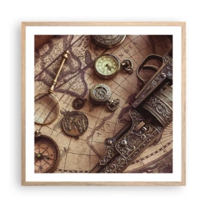 Affisch i ram av ljusek - Äventyret kallar - 60x60 cm