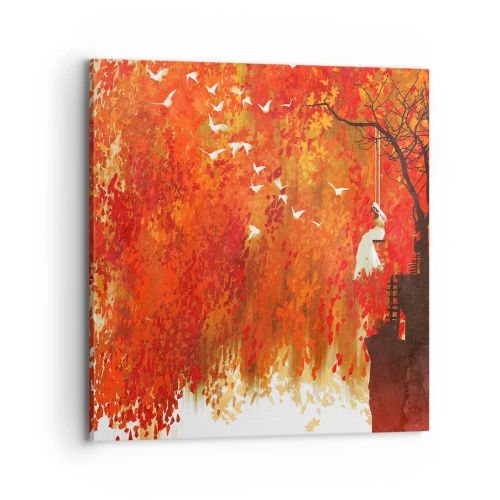 Canvastavla - Bild på duk - Flyger hon med oss? - 70x70 cm