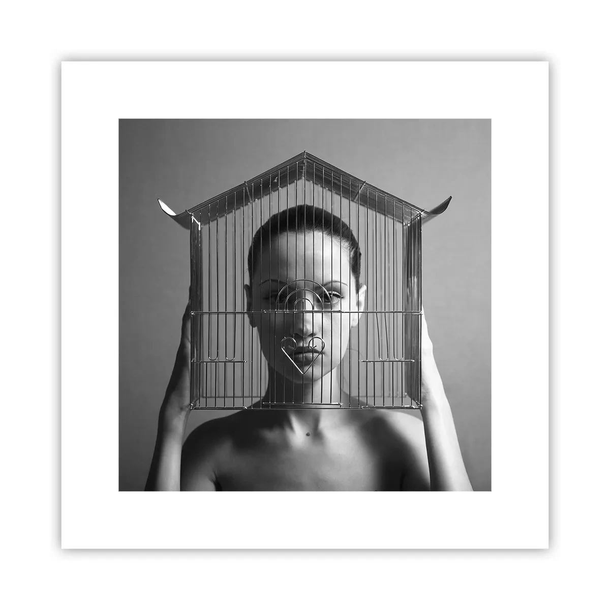 Affisch - Något surrealistisk porträtt - 30x30 cm