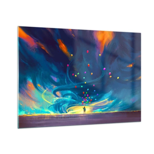 Glastavla - Bild på glas - Blå vind - 100x70 cm