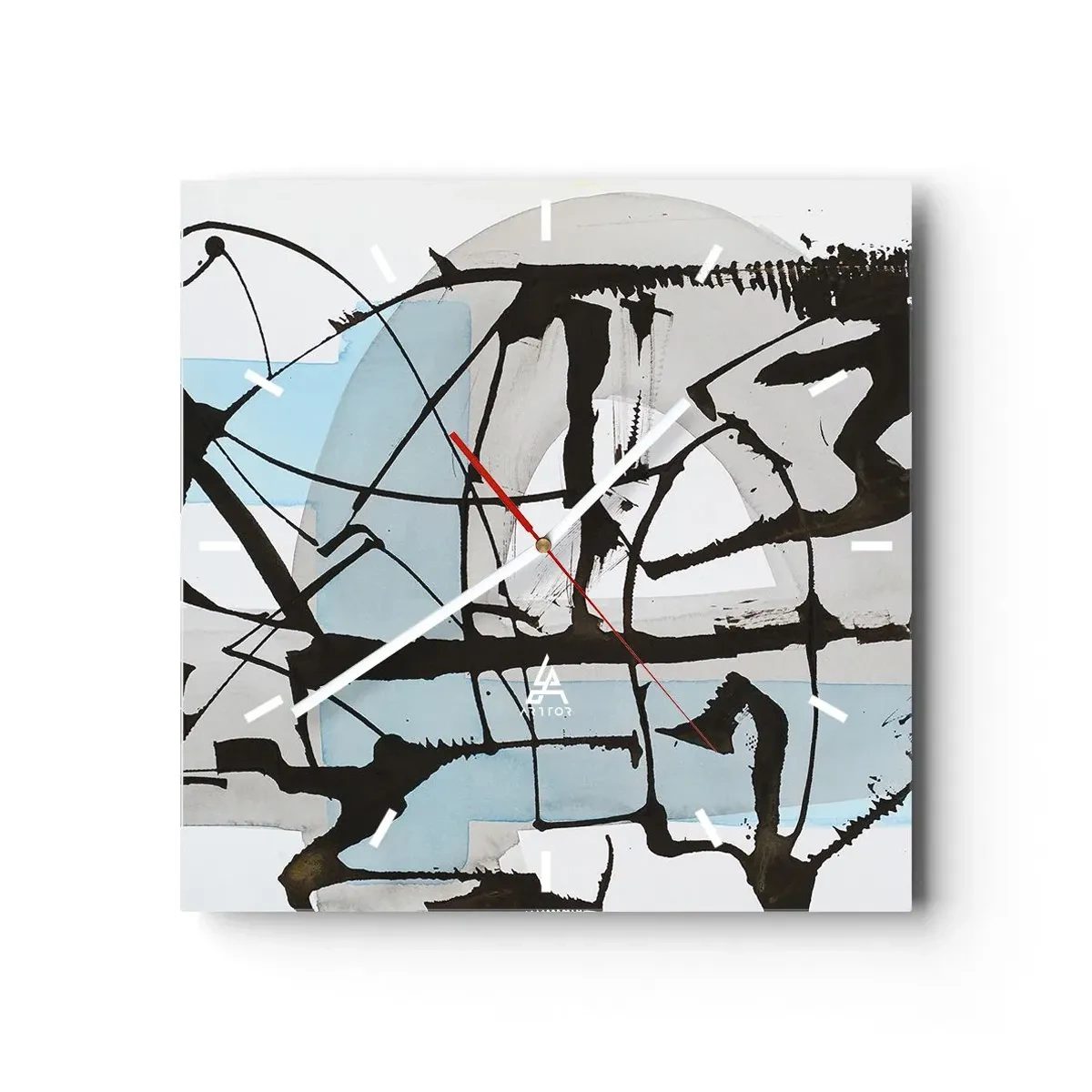 Väggklocka - Klocka på glas - Blått trots allt - 40x40 cm