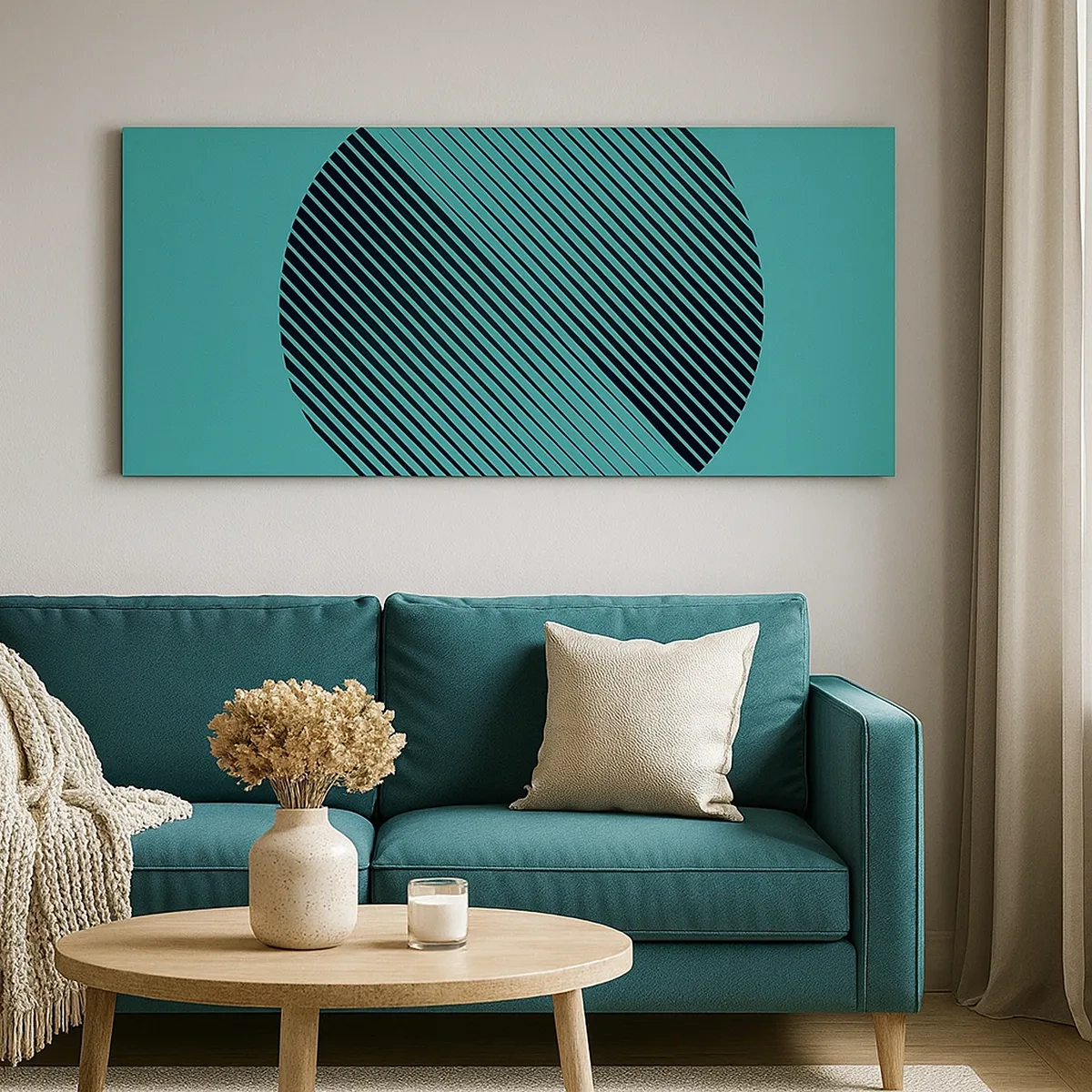 Canvastavla - Bild på duk - Cirkeln - en geometrisk variation - 30x30 cm