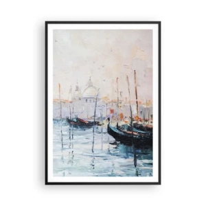 Affisch i svart ram - Bortom vatten, bortom dimma - 70x100 cm