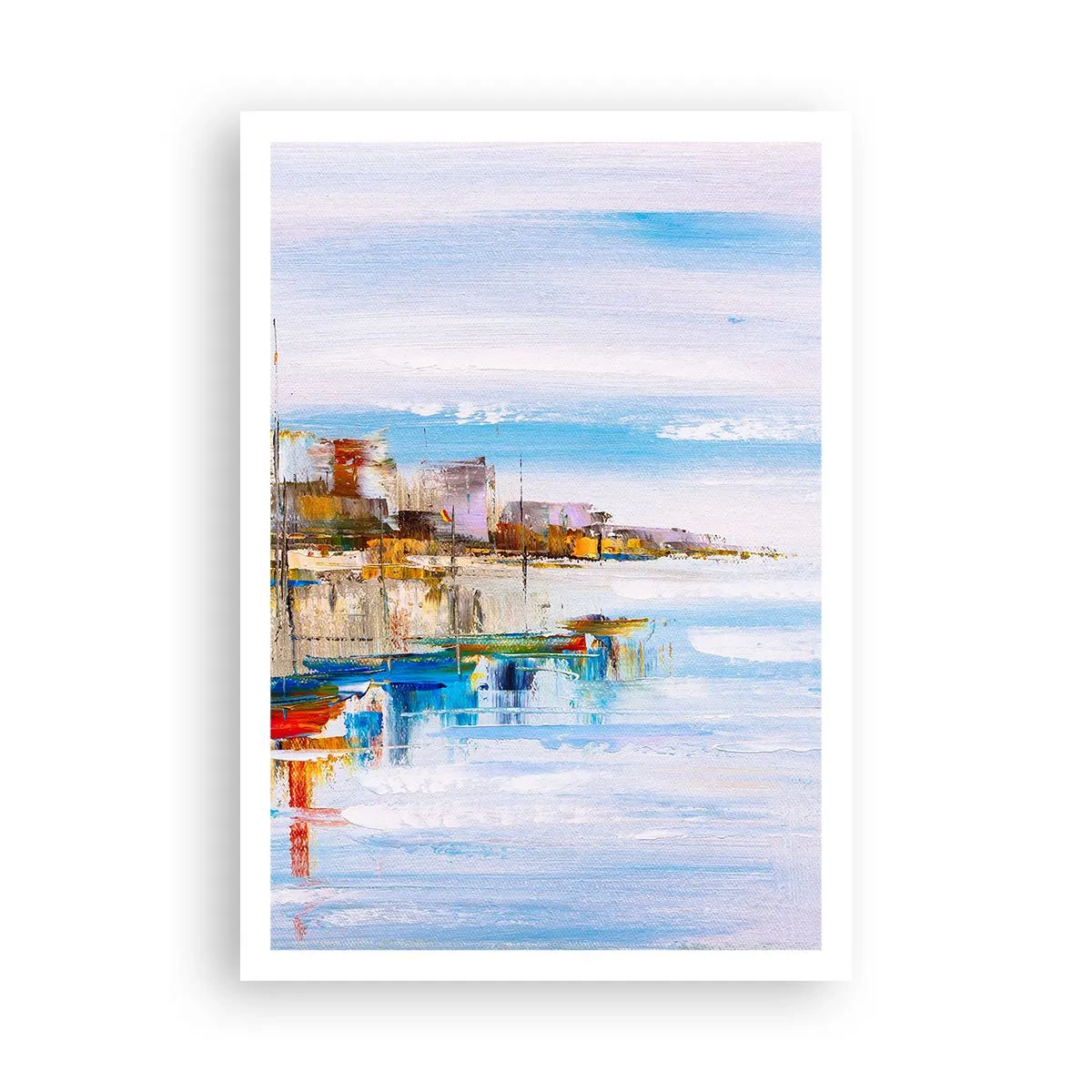 Affisch - Flerfärgad urban hamn - 70x100 cm