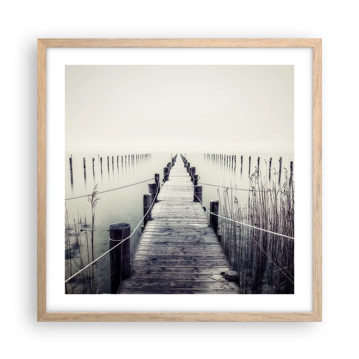 Affisch i ram av ljusek - Fördjupa dig i frid - 50x50 cm