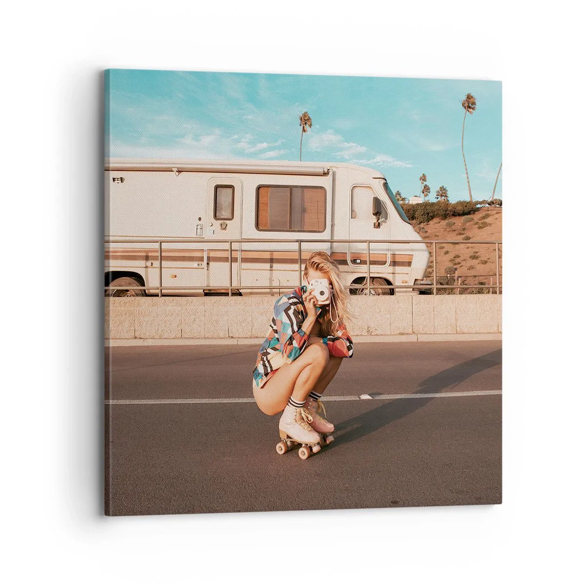 Canvastavla - Bild på duk - Ett leende, tack! - 70x70 cm