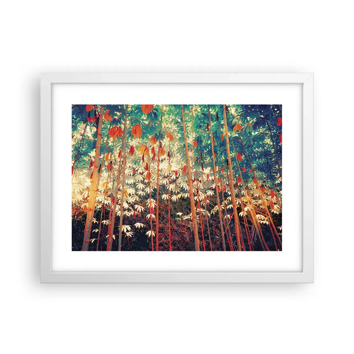 Affisch i vit ram - Lövbladens hemlighetsfulla liv - 40x30 cm