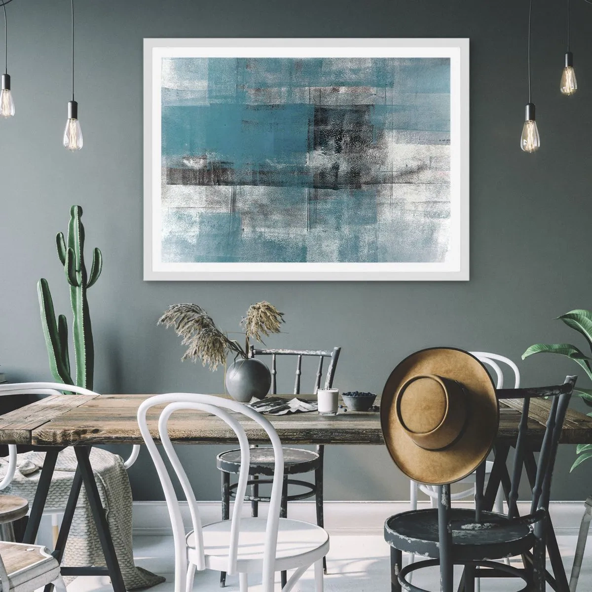 Affisch i vit ram - Vatten och luft - 70x50 cm