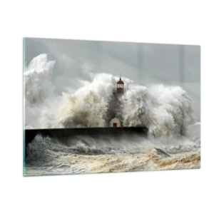 Glastavla - Bild på glas - Havets ilska - 120x80 cm