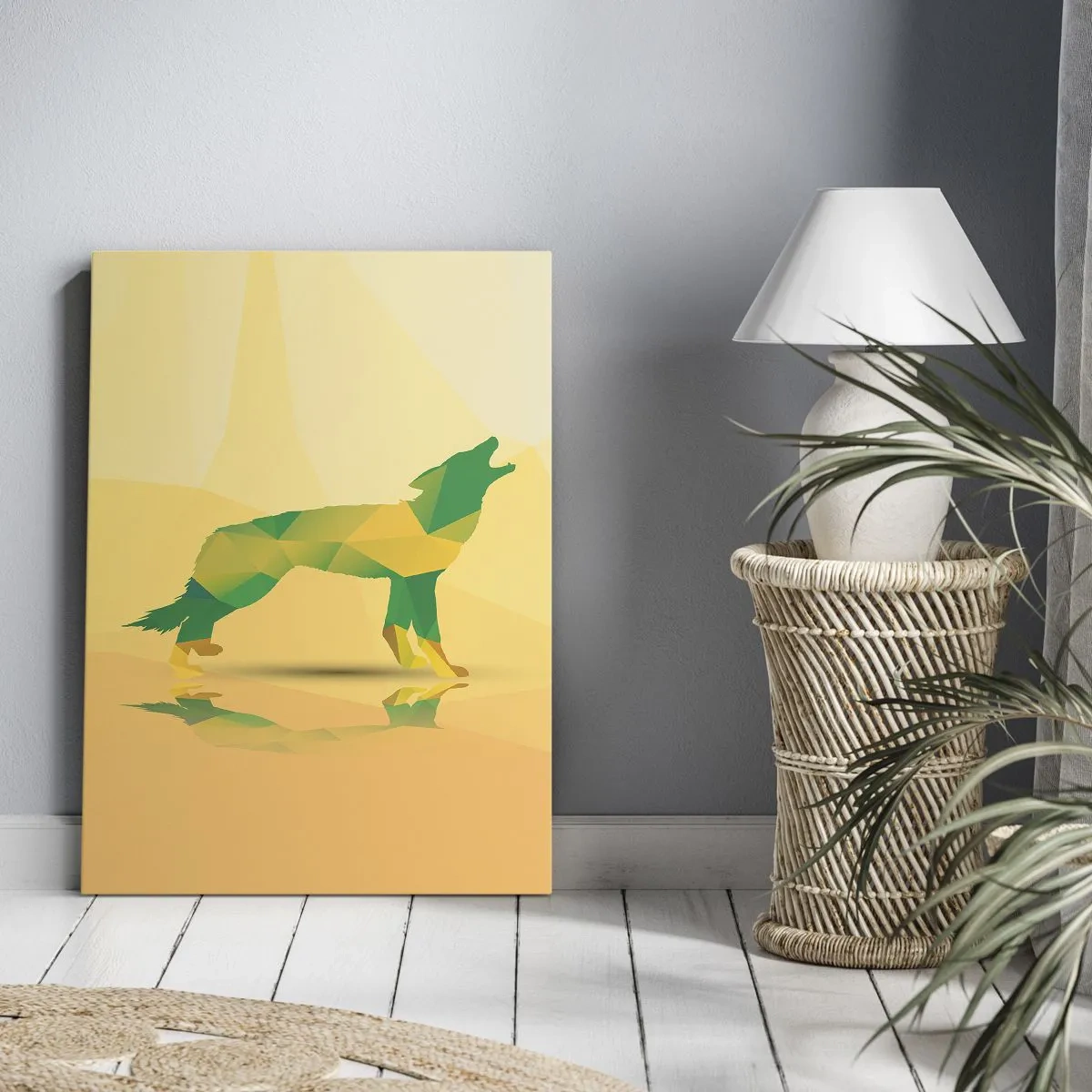 Canvastavla - Bild på duk - Ensam varg - 45x80 cm