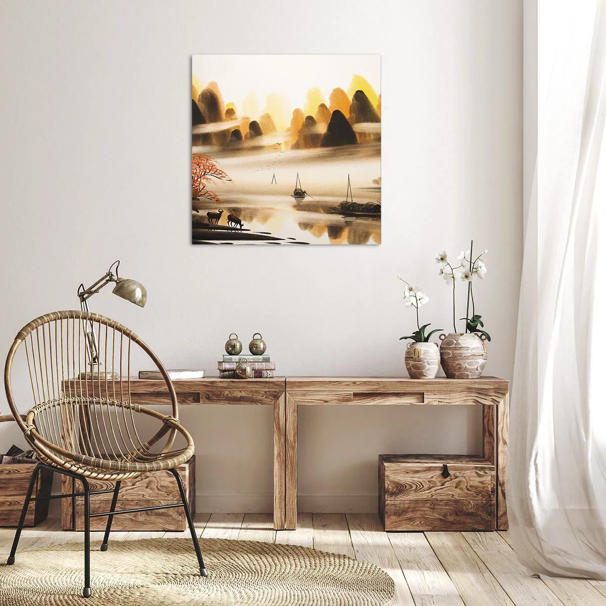 Canvastavla - Bild på duk - Längre bort än Fjärran Östern - 70x70 cm