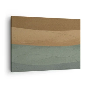 Canvastavla - Bild på duk - Abstrakt komposition i naturliga jordtoner - 70x50cm - Horisontell komposition - Modern väggdekoration för vardagsrum och sovrum ARTTOR