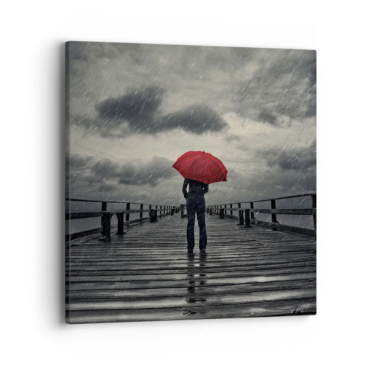 Canvastavla - Bild på duk - Det gör inget att det regnar - 40x40 cm