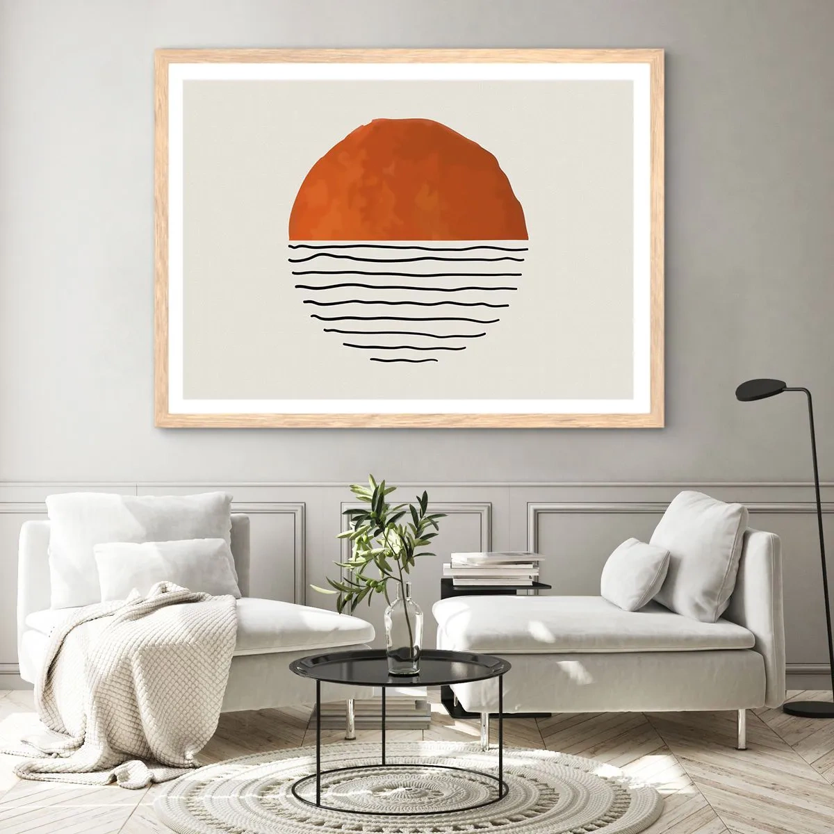 Affisch i ram av ljusek - I japansk stämning - 100x70 cm