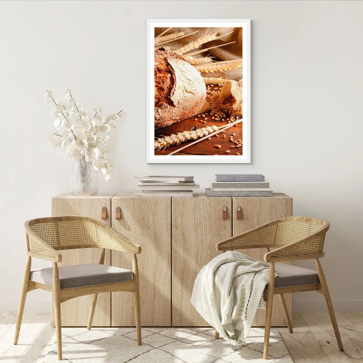 Affisch i vit ram - Aptitlig, doftande, knaprig - 70x100 cm