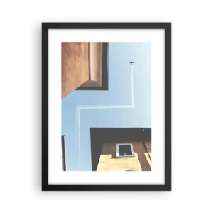 Affisch i svart ram - Ovanför stadens labyrint - 30x40 cm