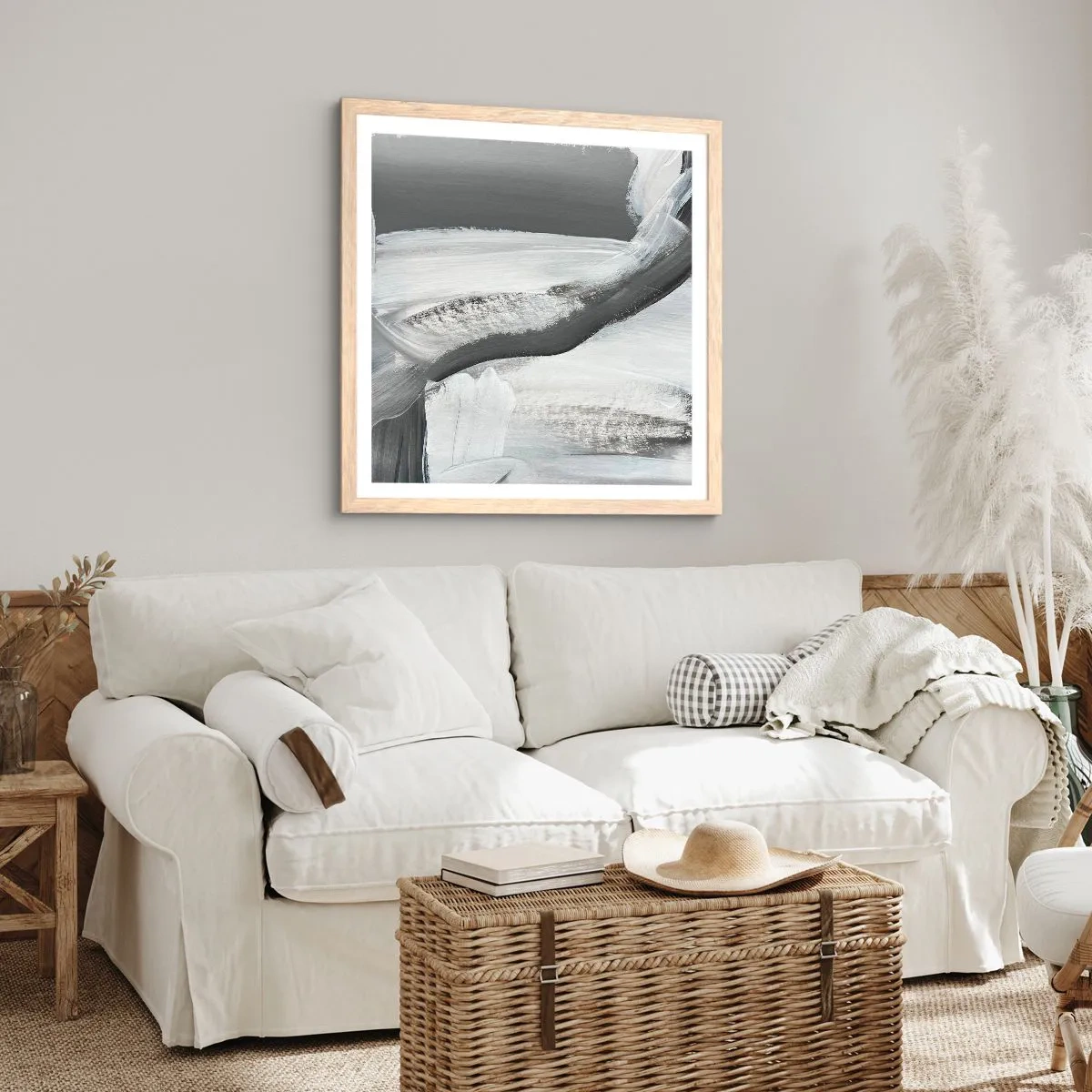 Affisch i ram av ljusek - Med bestämd rörelse - 60x60 cm