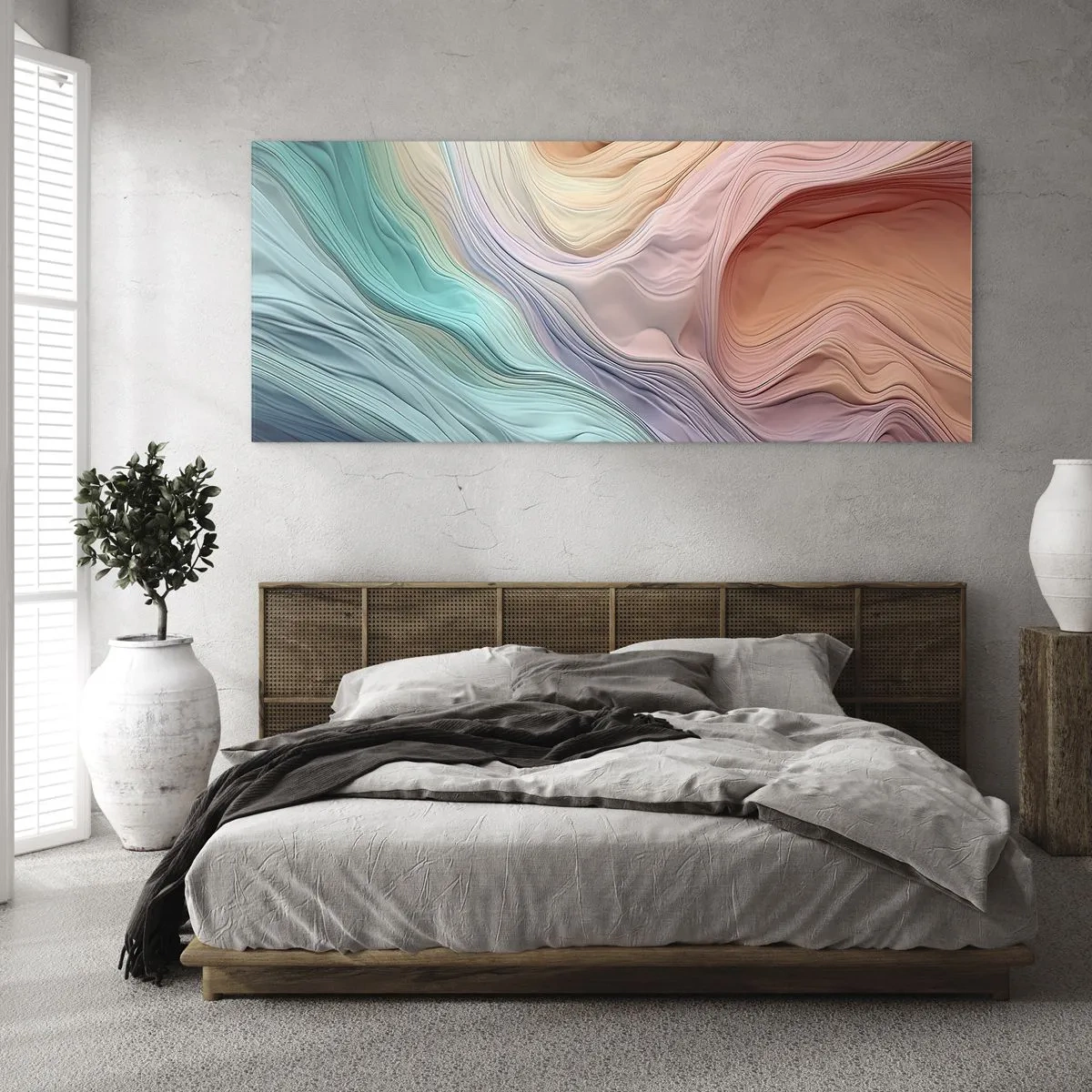 Glastavla - Bild på glas - Regnbågsvåg - 100x40 cm