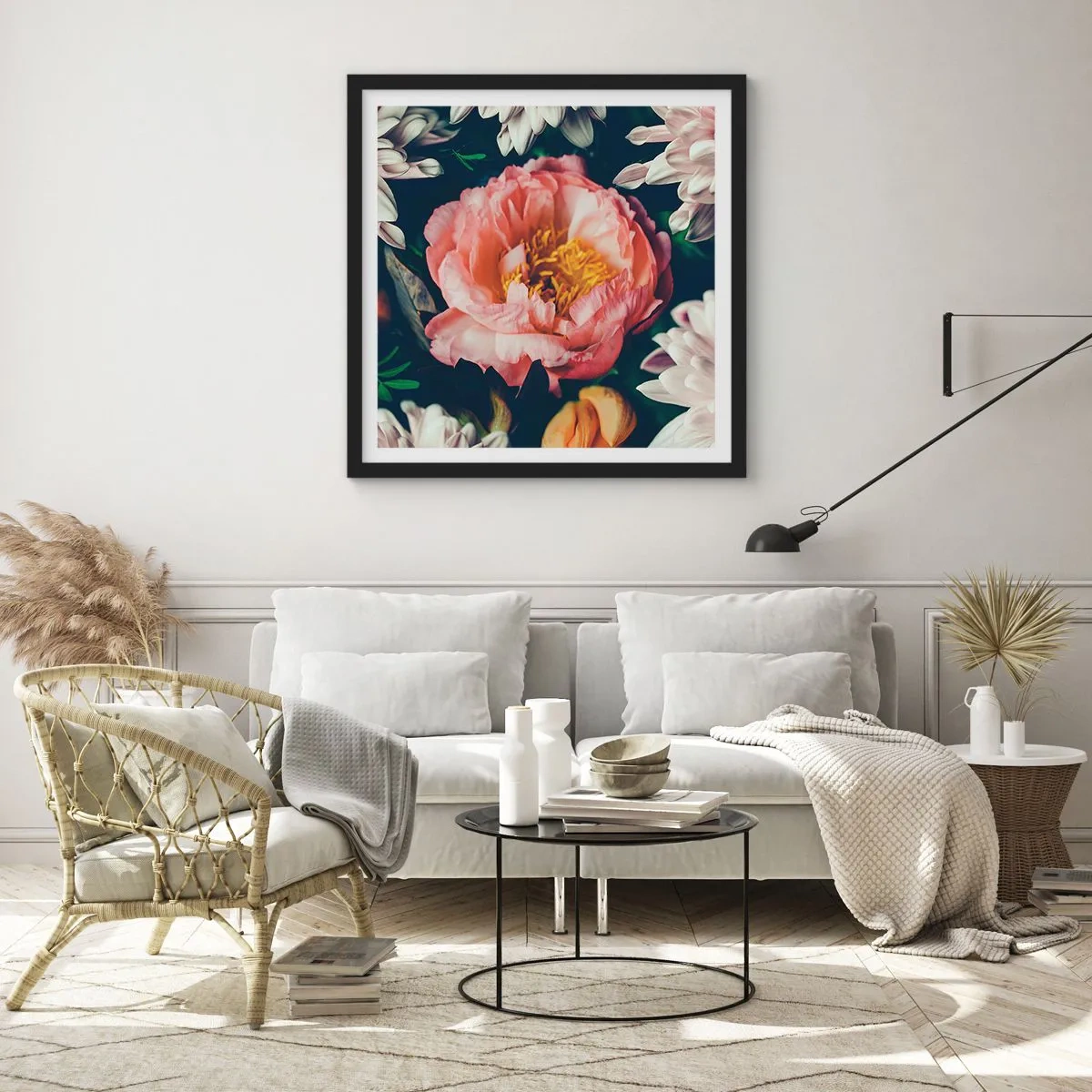 Affisch i svart ram - Med barockprakt - 60x60 cm