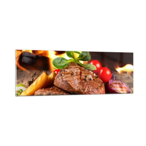 Glastavla - Bild på glas - Framtrollad med glöd - 90x30 cm