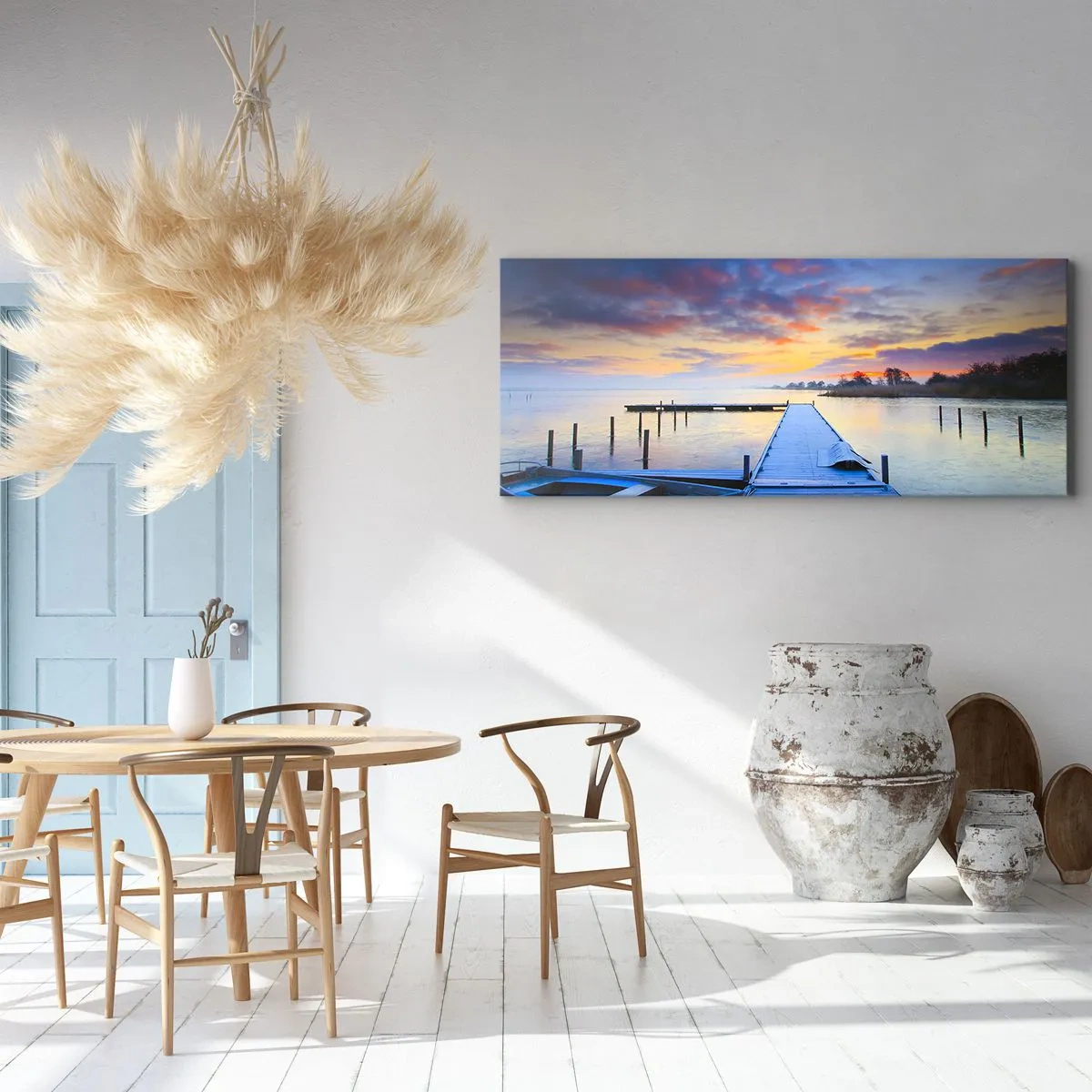 Canvastavla - Bild på duk - Violet-guld ro - 100x40 cm
