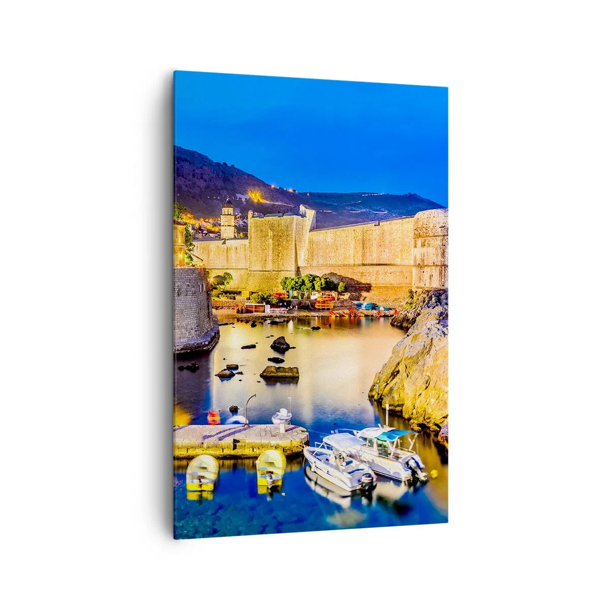 Canvastavla - Bild på duk - Ljus natt över Adriatiska havet - 80x120 cm