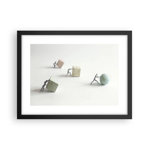 Affisch i svart ram - Livet leker - 40x30 cm