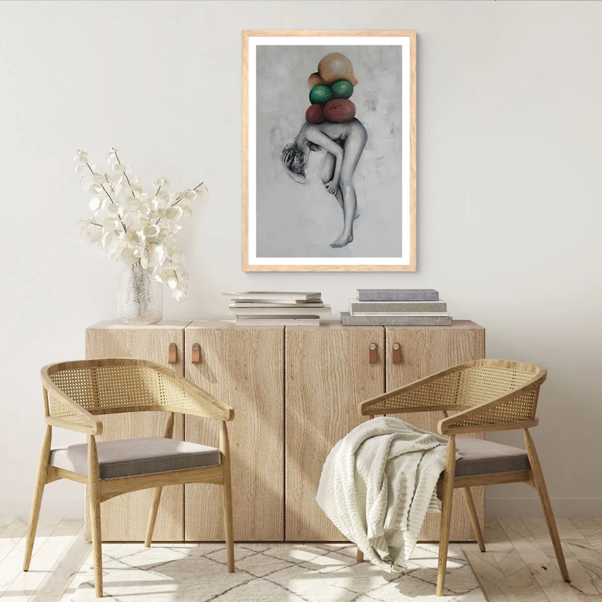 Affisch i ram av ljusek - Livets börda - 50x70 cm