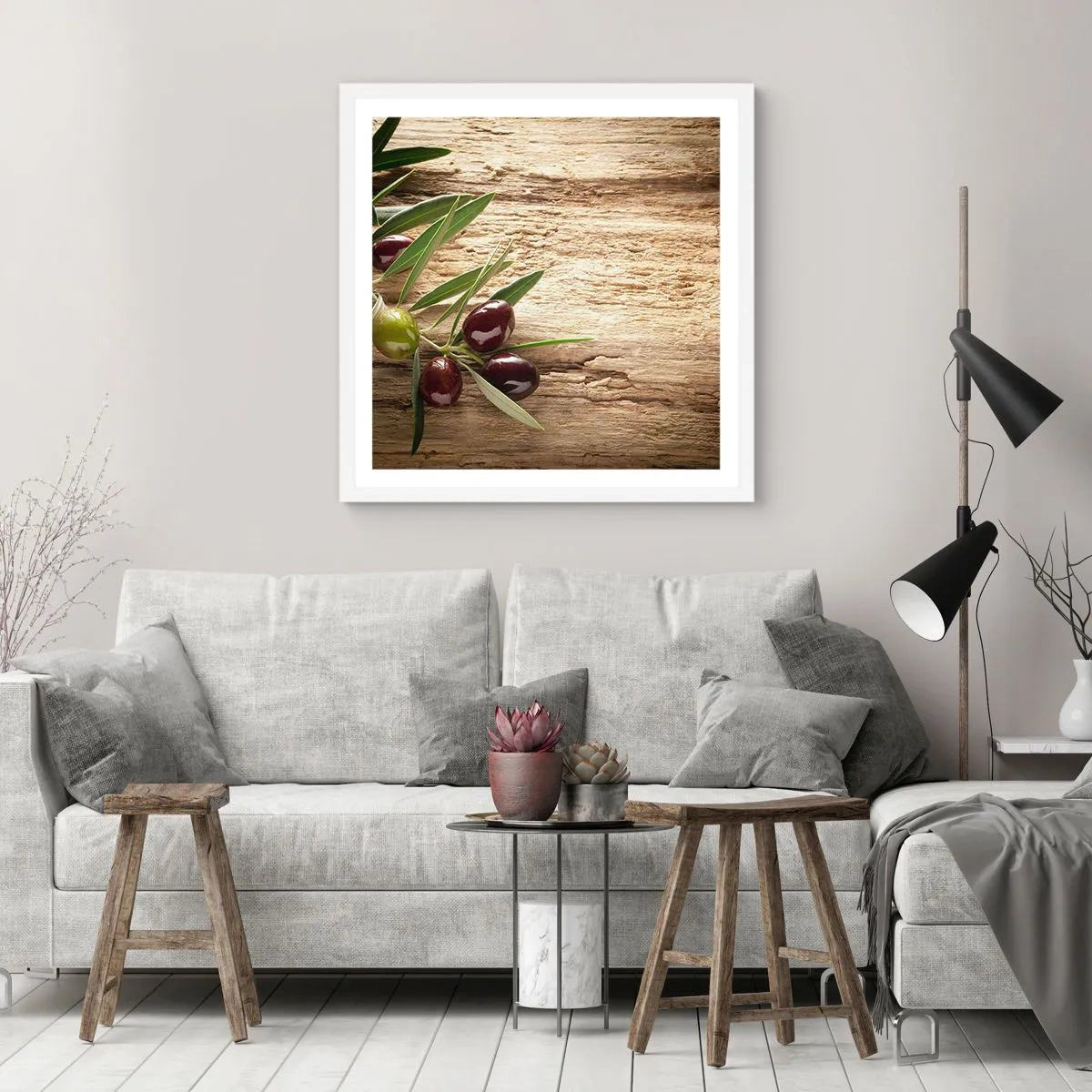 Affisch i vit ram - Direkt från naturen - 40x40 cm