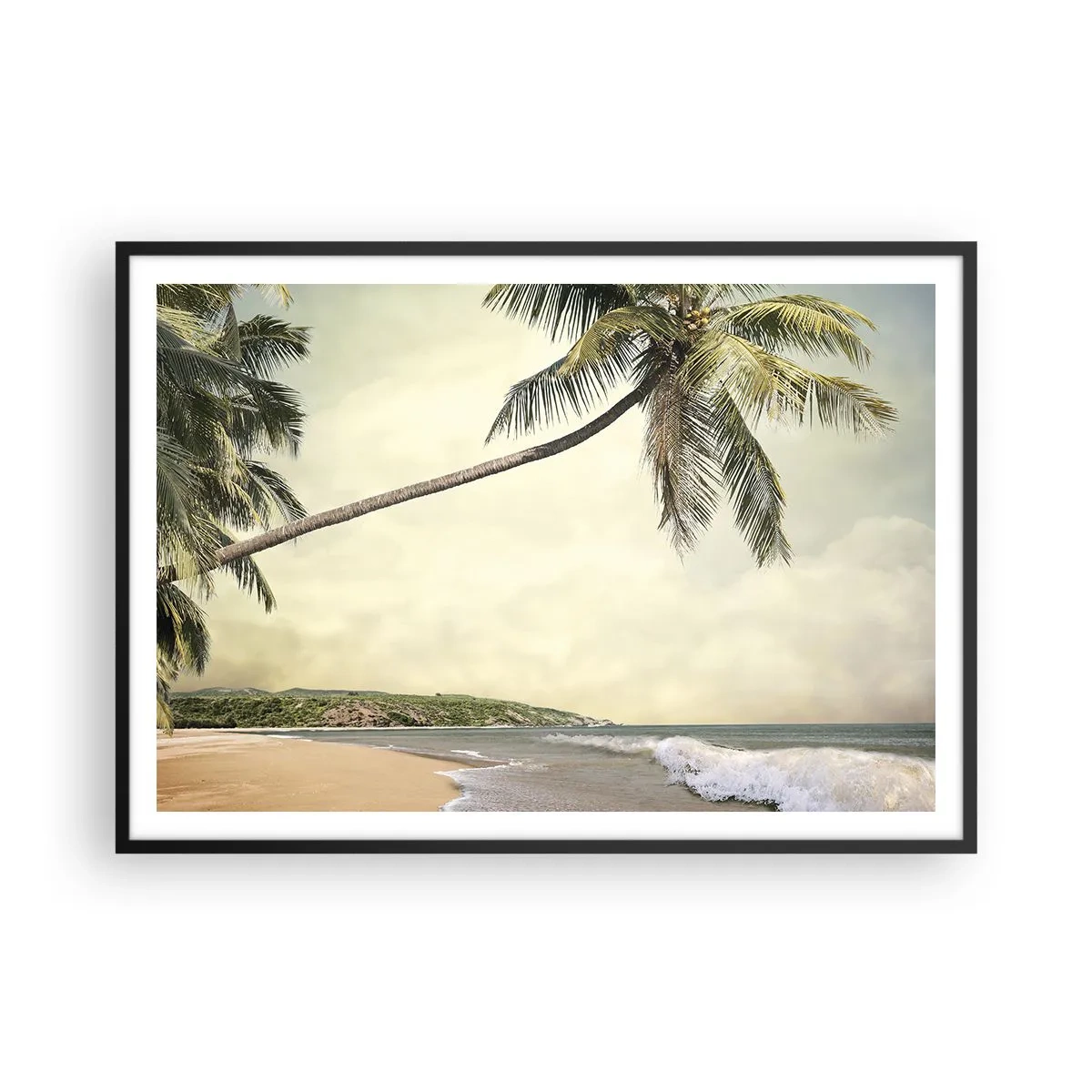 Affisch i svart ram - Tropisk dröm - 100x70 cm