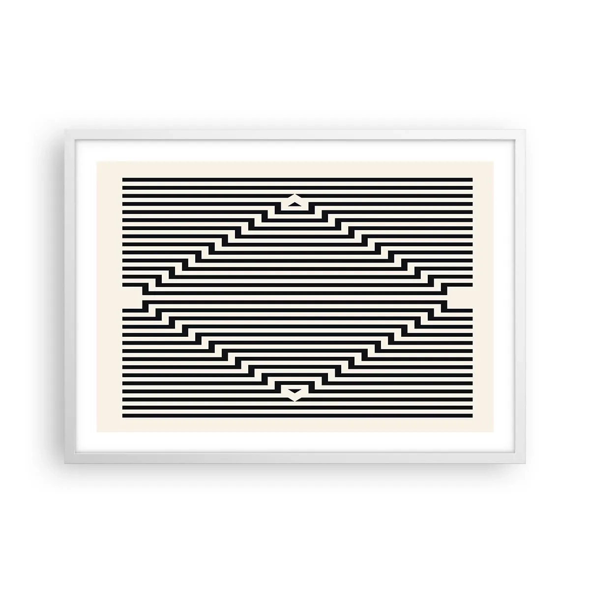 Affisch i vit ram - Geometrisk illusion - 70x50 cm