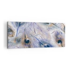 Canvastavla - Bild på duk - Komposition med påfågelsfjädrar - 120x50 cm