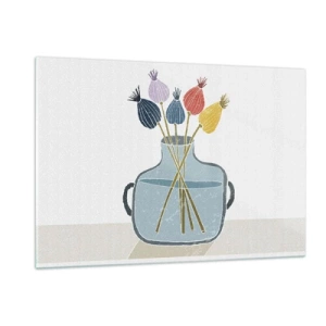 Glastavla - Bild på glas - Vallmovas - 120x80 cm