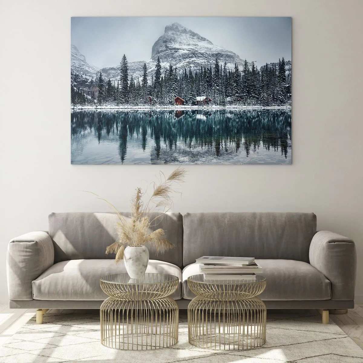 Glastavla - Bild på glas - Kanadensisk tillflyktsort - 120x80 cm