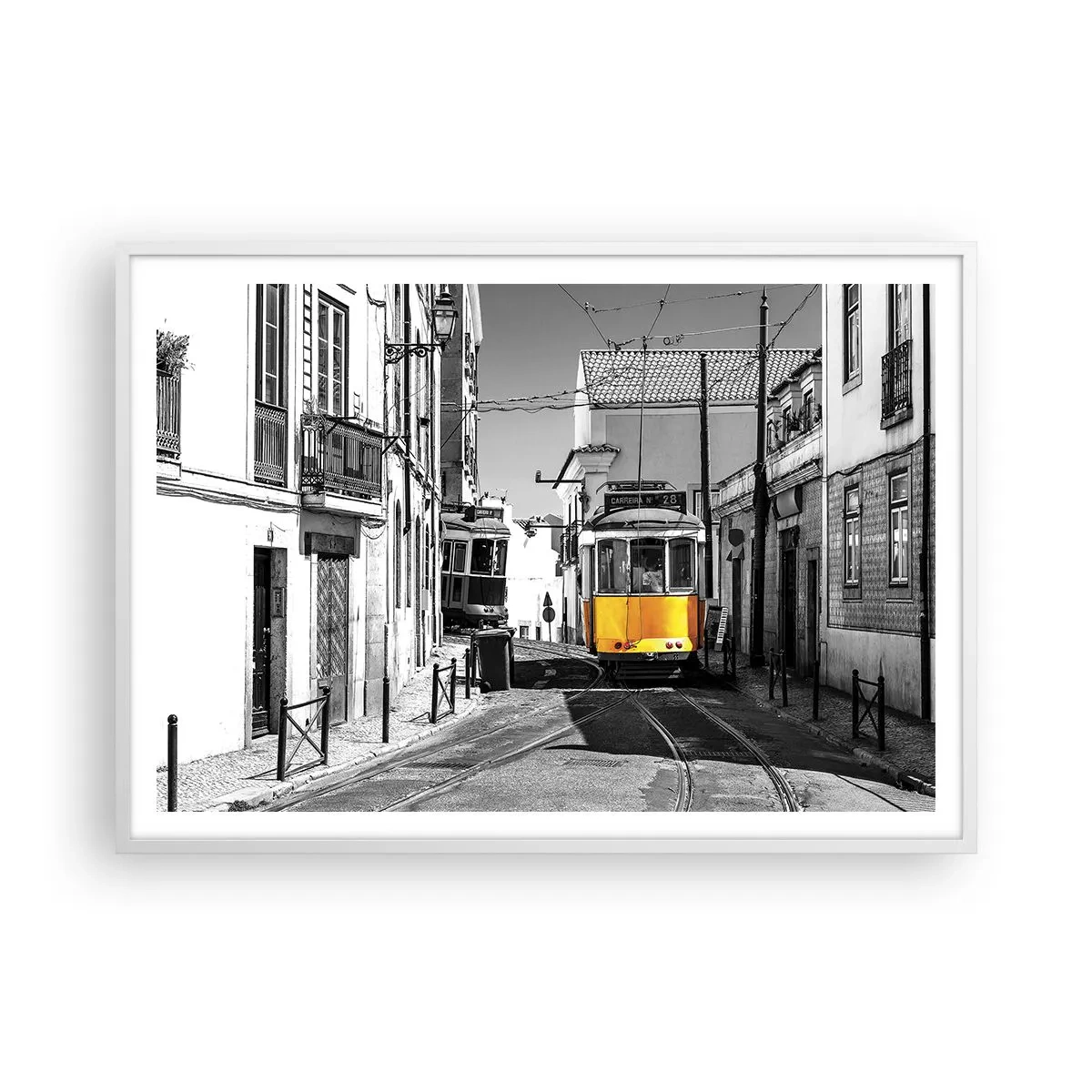 Affisch i vit ram - Lissabons anda - 100x70 cm