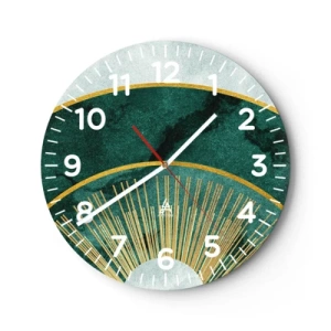 Väggklocka - Klocka på glas - Ett annorlunda solsystem - 40x40 cm