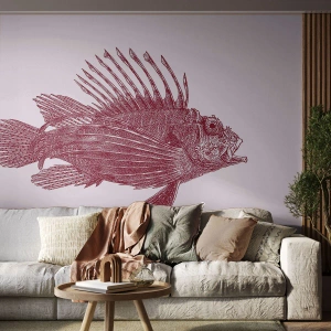 Fototapet Premium Sand - En invånare i exotiska vatten - Fisk, Lejonfisk, Tropisk - 200x140 cm