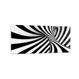 Glastavla - Bild på glas - Komposition: dansande rum - 120x50 cm